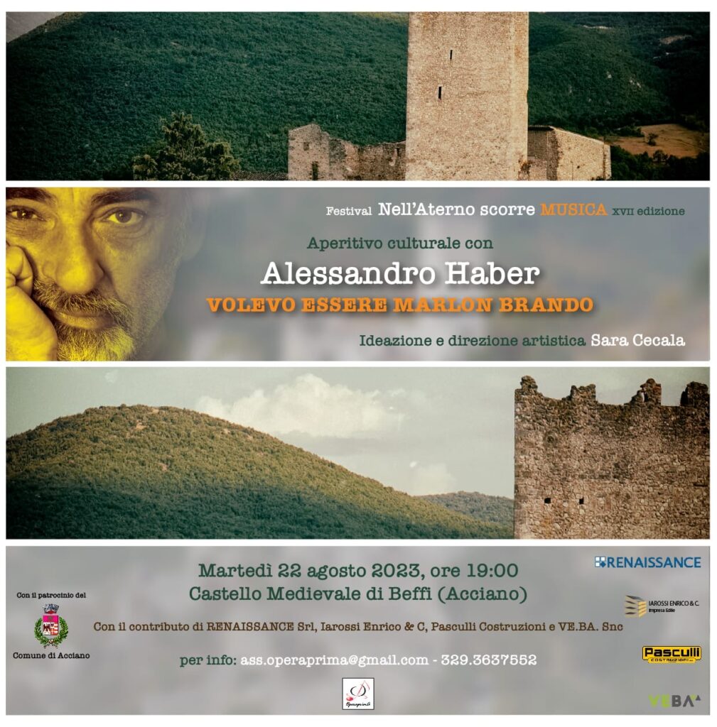 APERITIVO CULTURALE CON ALESSANDRO HABER – “VOLEVO ESSERE MARLON BRANDO”