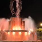 Giornata per la sicurezza delle cure e Alzheimer, la Fontana luminosa in arancione e viola