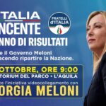 L’Italia vincente, un anno di governo Meloni: l’evento a L’Aquila