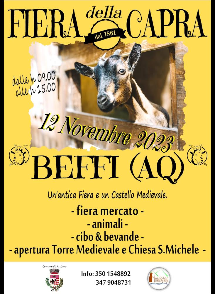 Comune di Acciano » 12.11.2023 A BEFFI LA FIERA DELLA CAPRA