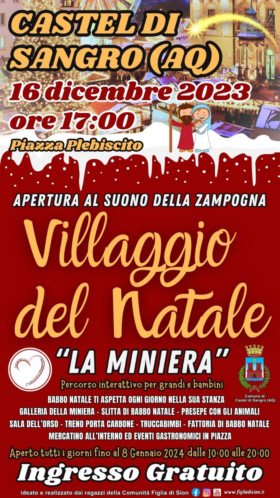 CASTEL DI SANGRO, SI APRONO LE PORTE DEL VILLAGGIO DI NATALE “LA MINIERA” | Ultime notizie di cronaca Abruzzo