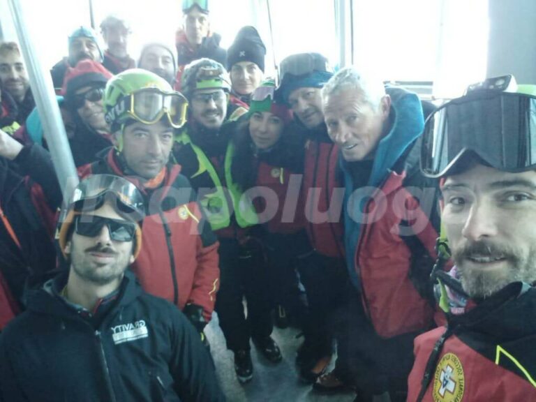 Gran Sasso, scesi a valle i soccorritori bloccati a Campo Imperatore